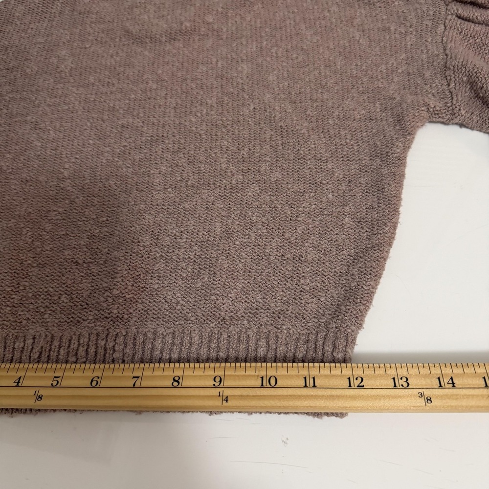 Abercrombie & Fitch Sweater Womens XS Taupe Cropped Balloon Sleeve Textured Knit - Picture 16 of 16